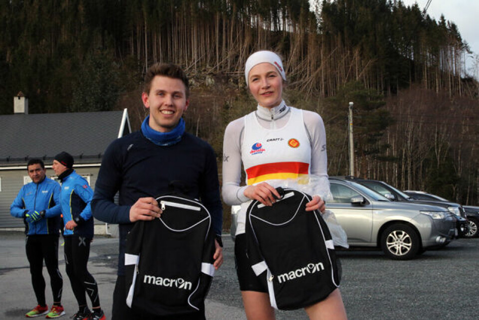 Vegard Austevoll og Marlen Njåstad med bestemannspremiene på 10 km Vegard Austevoll og Marlen Njåstad med bestemannspremiene på 10 km