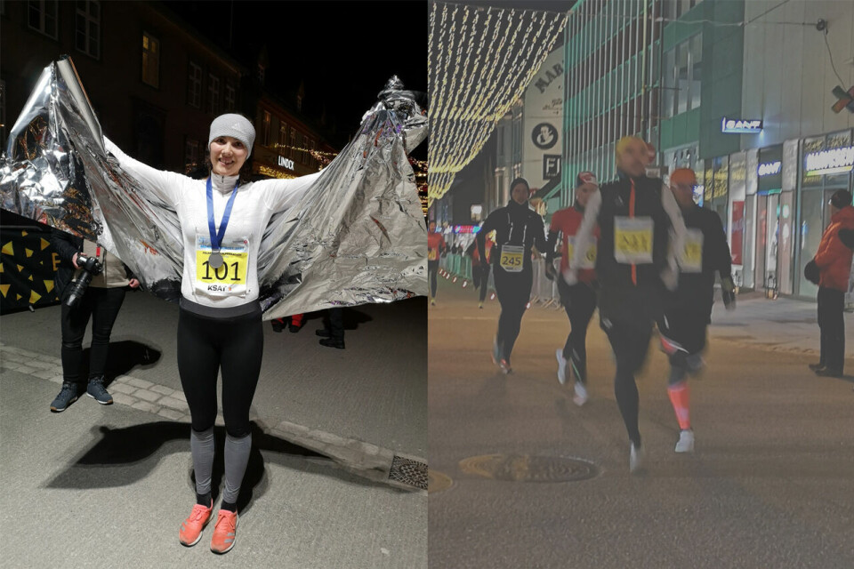 Yngvild Kaspersen kunne juble over å ha satt ny løyperekord i Polar Night Half Marathon. (Foto: Christian Prestegård) Yngvild Kaspersen kunne juble over å ha satt ny løyperekord i Polar Night Half Marathon. (Foto: Christian Prestegård)