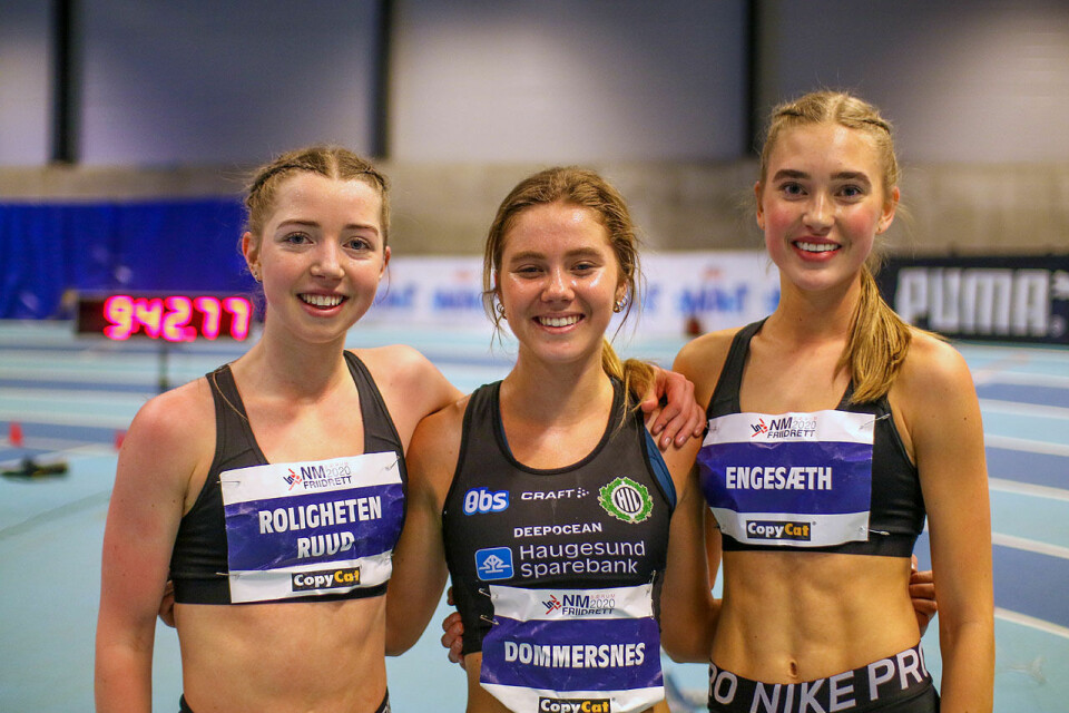 De tre beste på 3000 meter: Mari Roligheten Ruud, Kristine Lande Dommersnes og Andrea Modin Engesæth. De tre beste på 3000 meter: Mari Roligheten Ruud, Kristine Lande Dommersnes og Andrea Modin Engesæth.