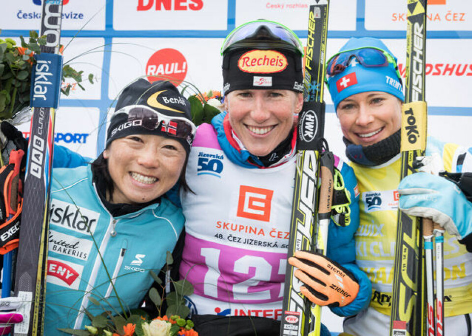 Ti norske blant de tolv beste i Ski Classics i Jizerska Padesatka Kvinnepallen_Jizerska3.jpg