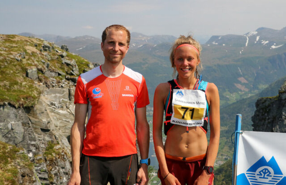 Thorbjørn Ludvigsen og Johanna Åström raskest opp på Blåfelden. Foto: Martin Hauge-Nilsen Thorbjørn Ludvigsen og Johanna Åström raskest opp på Blåfelden. Foto: Martin Hauge-Nilsen