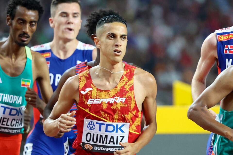 Ouassim Oumaiz er tatt for doping, her fra VM-finalen på 5000 meter i fjor. (Foto: Arne Dag Myking) Ouassim Oumaiz