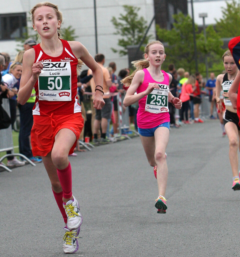 Annie Bersagel slo nesten alle gutta i Fornebuløpet 3km_maal_jenter_en_to_og_tre_A20G0965.jpg