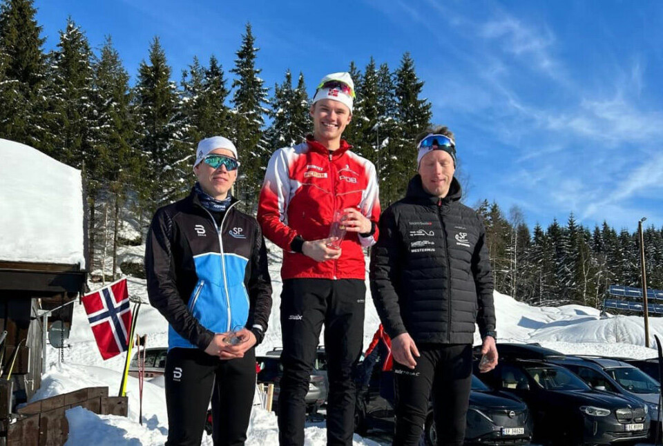 Herreklassen i Montebellorennet ble vunnet av Erik Øfstedal (midten) foran Eivind Kjennerud (til venstre) og Mats Håkon Breda (til høyre). (Foto: arrangøren) Herreklassen i Montebellorennet ble vunnet av Erik Øfstedal (midten) foran Eivind Kjennerud (til venstre) og Mats Håkon Breda (til høyre). (Foto: arrangøren)