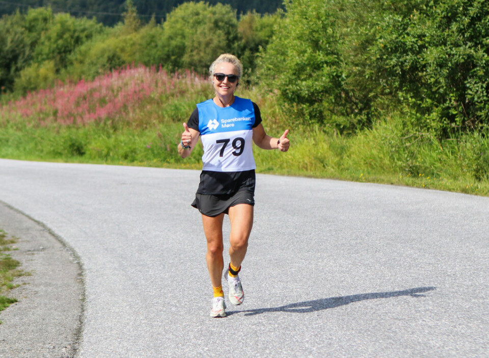 Therese Falk vant og satte ny løyperekord på maraton. Foto: Martin Hauge-Nilsen Therese Falk vant og satte ny løyperekord på maraton. Foto: Martin Hauge-Nilsen