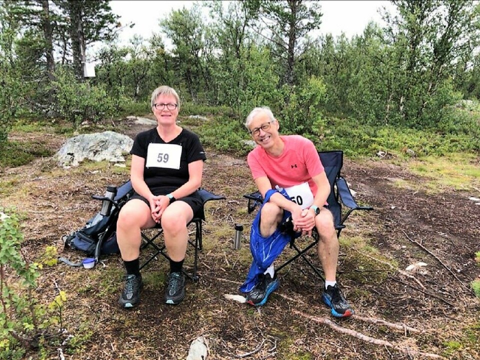 Solan Gundersens Bergmaraton i perfekt løpevær Lillian og Håkon Henningsen 22 km.jpg