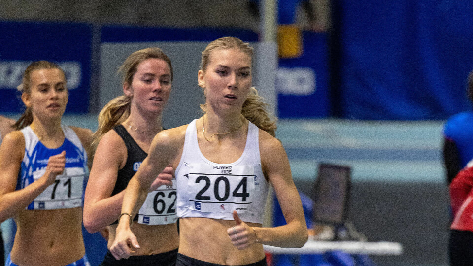 Anne Gine Løvnes kan nå kalle seg norgesmester på 1500 meter. (Alle foto: Samuel Hafsahl) Anne Gine Løvnes kan nå kalle seg norgesmester på 1500 meter. (Alle foto: Samuel Hafsahl)