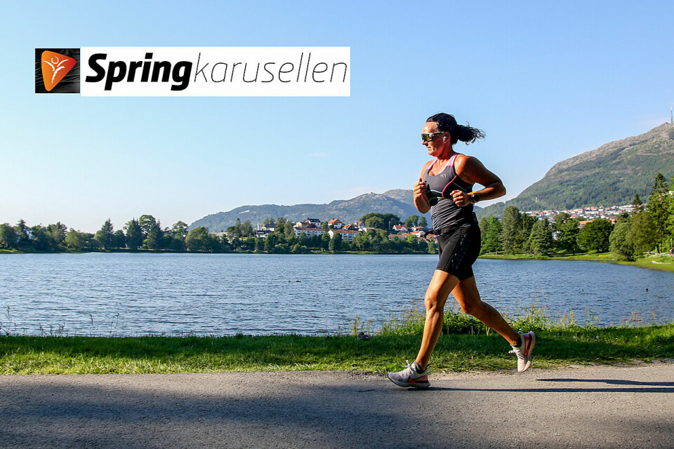 Springkarusellen er en serie med løp som går i en fast løype rundt Tveitevannet i Bergen. (Foto: Arne Dag Myking) Springkarusellen er en serie med løp som går i en fast løype rundt Tveitevannet i Bergen. (Foto: Arne Dag Myking)