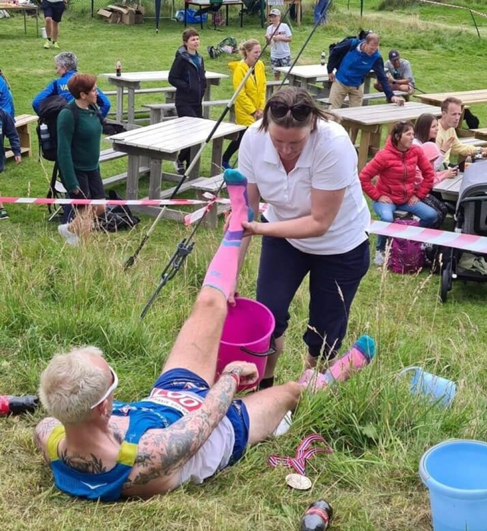 Falk og Taranger vant ultraløpet i rekordstort Møkster Maraton Bjørn_Tore_Taranger_krampe2.jpg