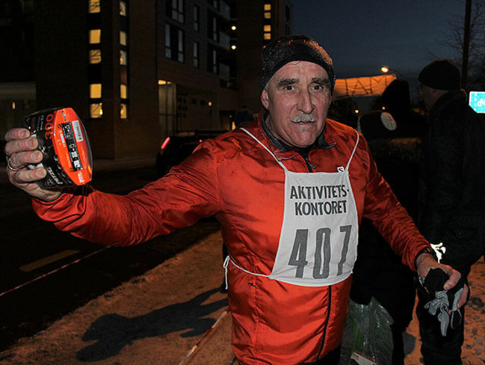 Svein Egon Lundeberg ble årets vinner i den omvendte jaktstarten i Nyttårsløpet i Trondheim. (Alle foto: Kristine Eid) Svein Egon Lundeberg ble årets vinner i den omvendte jaktstarten i Nyttårsløpet i Trondheim. (Alle foto: Kristine Eid)