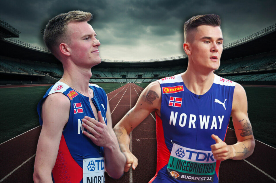 Narve Gilje Nordås og Jakob Ingebrigtsen møtes til dyst på 2000 meter. (Foto: Arne Dag Myking / Kollasje: Tom-Arild Hansen) Narve Gilje Nordås og Jakob Ingebrigtsen møtes til dyst på 2000 meter. (Foto: Arne Dag Myking / Kollasje: Tom-Arild Hansen)