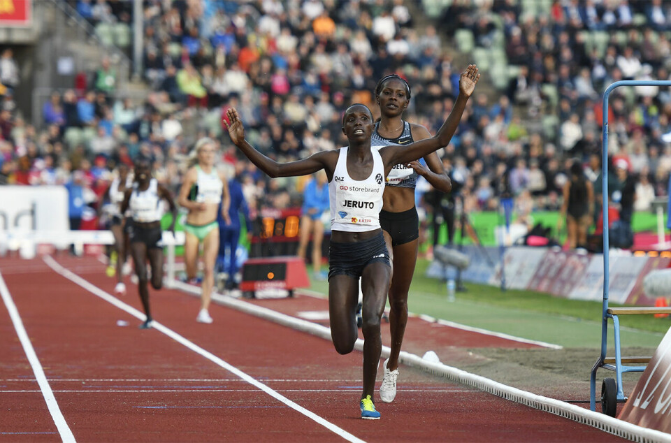 Fjorårets verdensmester på 3000 m hinder, Norah Jeruto, er tatt for doping. Her ser vi henne vinne hinderløpet under Bislett Games i 2019. (Foto: Bjørn Johannessen) Fjorårets verdensmester på 3000 m hinder, Norah Jeruto, er tatt for doping. Her ser vi henne vinne hinderløpet under Bislett Games i 2019. (Foto: Bjørn Johannessen)