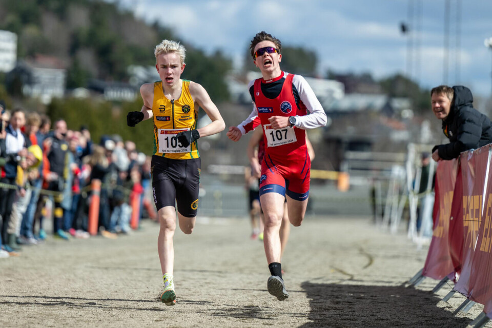 Det ble kamp om gullet, med Fabian Vibekken (t.v.) som seirende foran Eric Haugen Grønvold. (Foto: Samuel Hafsahl) Det ble kamp om gullet, med Fabian Vibekken (t.v.) som seirende foran Eric Haugen Grønvold. (Foto: Samuel Hafsahl)