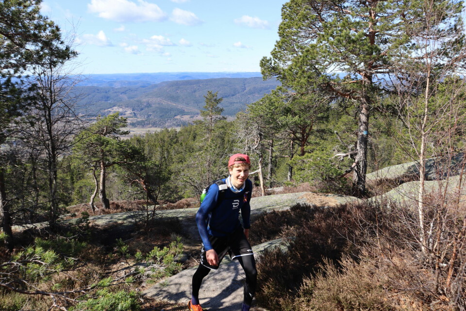 Skogvokteren Ultra: Mathis Dahl Fenre raskest i brorens løype Vestre Skrehelle. Philip Brackenbury. Foto Adrian Kilde.JPG