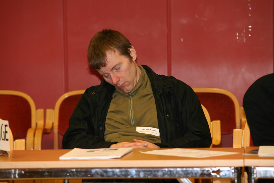 Bjørn Hytjanstorp tildelt frivillighetspris i Eidsvoll Per Inge Østmoen sover under Landsmøtet i Fredrikstad i 2008.jpg