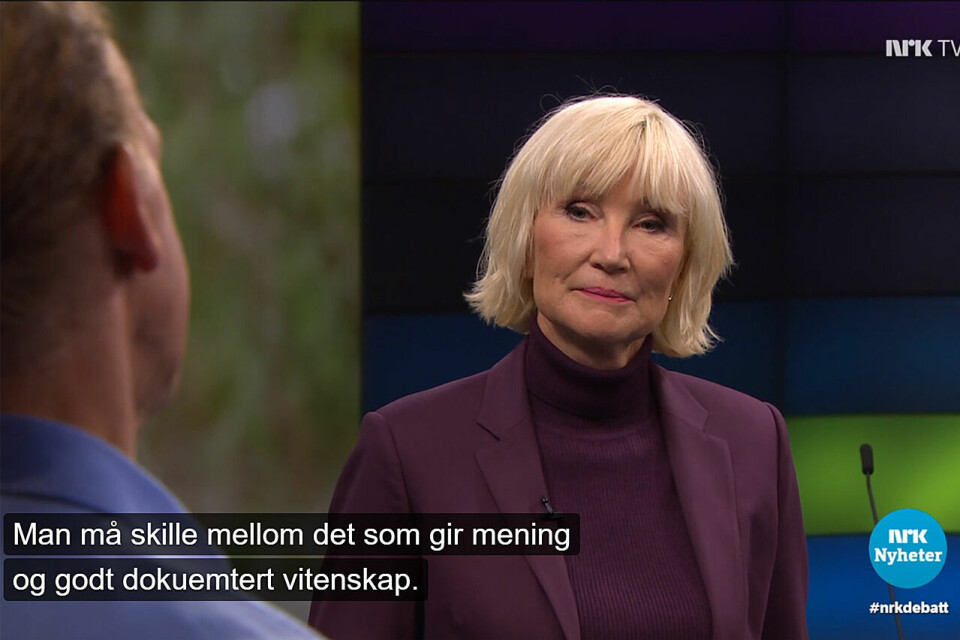 Nina Owing ledet årets første debattprogram i NRK med tema trening og livsstil. (Foto: skjermprint NRK) Nina Owing