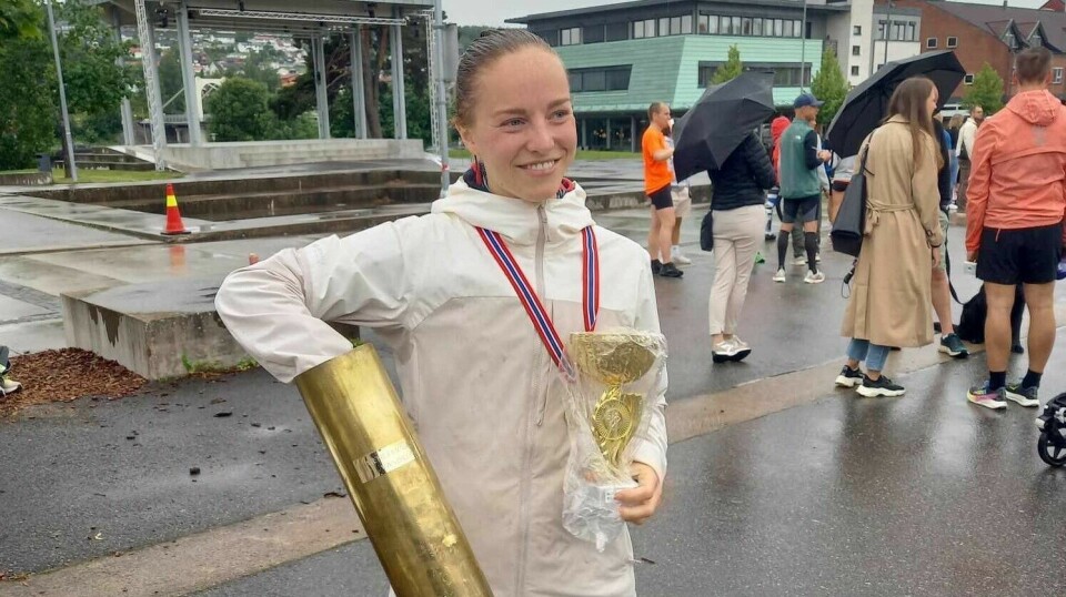Hjemmeseier: Eira Rapp da hun vant Sentrumsgateløpet hjemme i Kongsvinger i 2024.