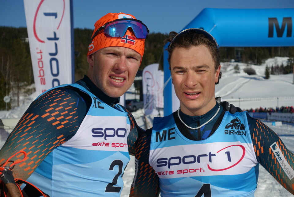 Se eliten og andre profiler i mål på Birkebeineren skistadion Peter Stakston og Max Novak.jpg