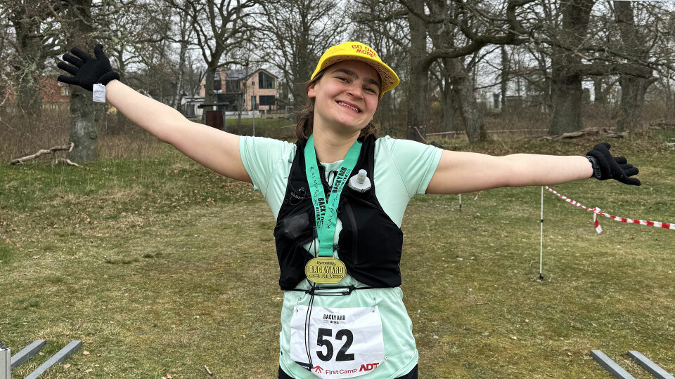 Norgesbosatte Sanna Höglind vant kvinneklassen da Kalmar Backyard Ultra. (Foto: privat) Norgesbosatte Sanna Höglind vant kvinneklassen da Kalmar Backyard Ultra. (Foto: privat)