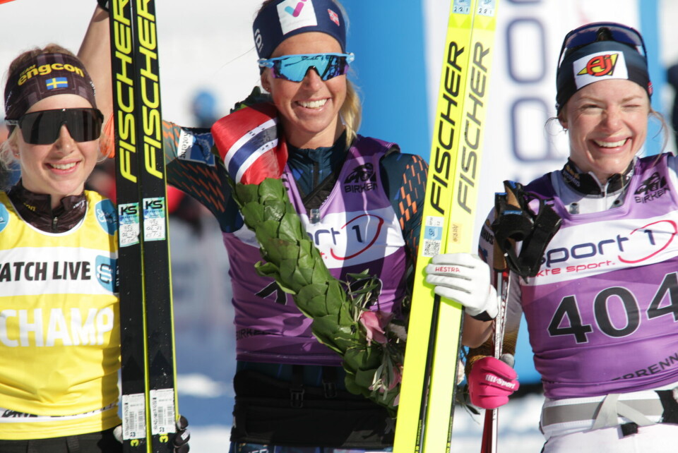 Se eliten og andre profiler i mål på Birkebeineren skistadion Topp tre kvinner elite.jpg