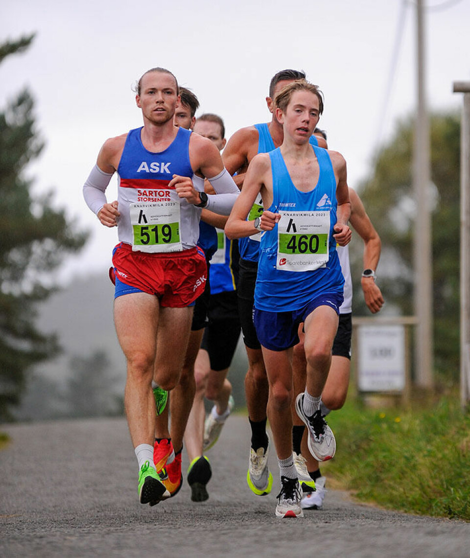 Favorittseire til Anita Iversen Lilleskare og Marius Sørli på Knarvikmila 5 km _DSC0545.jpg