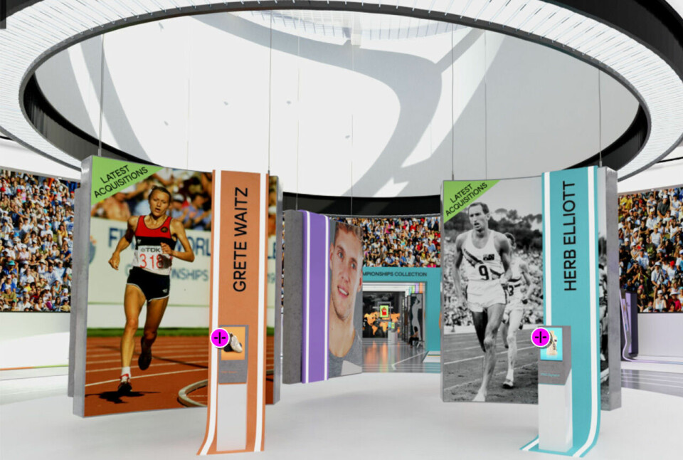 Grete Waitz er, sammen med Herb Elliott, den første vi blir møtt etter å ha gått inn på The Museum of World Athletics. (Alle foto: skjermbilder fra MOWA) Grete Waitz er, sammen med Herb Elliott, den første vi blir møtt etter å ha gått inn på The Museum of World Athletics. (Alle foto: skjermbilder fra MOWA)