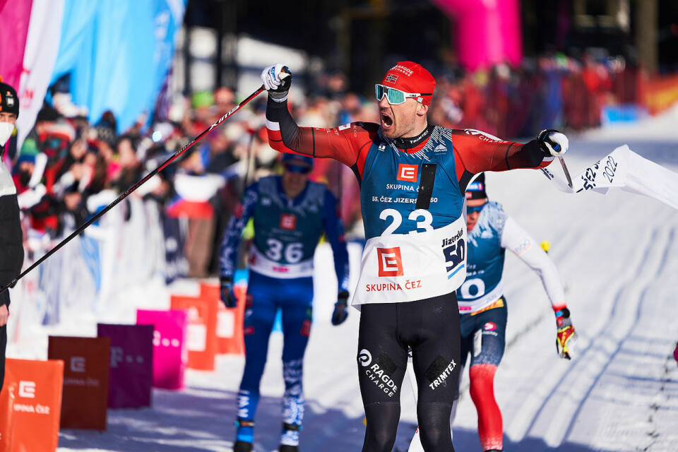 Andreas Nygård vinner i Jizerska50. (Foto: Visma Ski Classics/Magnus Östh) Andreas Nygård vinner i Jizerska50. (Foto: Visma Ski Classics/Magnus Östh)
