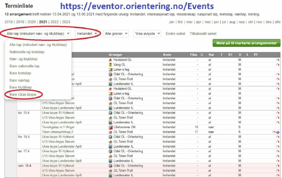 Utsatt sesongstart for bedriftsorienteringen i Innlandet Terminliste_eventor.jpg