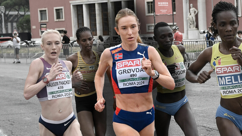 Karoline Bjerkeli Grøvdal debuterer på maraton i Hamburg, og sikter mot norsk rekord. Her fra halvmaraton under EM i Roma i 2024. (Foto: Bjørn Johannessen) Karoline Bjerkeli Grøvdal debuterer på maraton i Hamburg, og sikter mot norsk rekord. Her fra halvmaraton under EM i Roma i 2024. (Foto: Bjørn Johannessen)