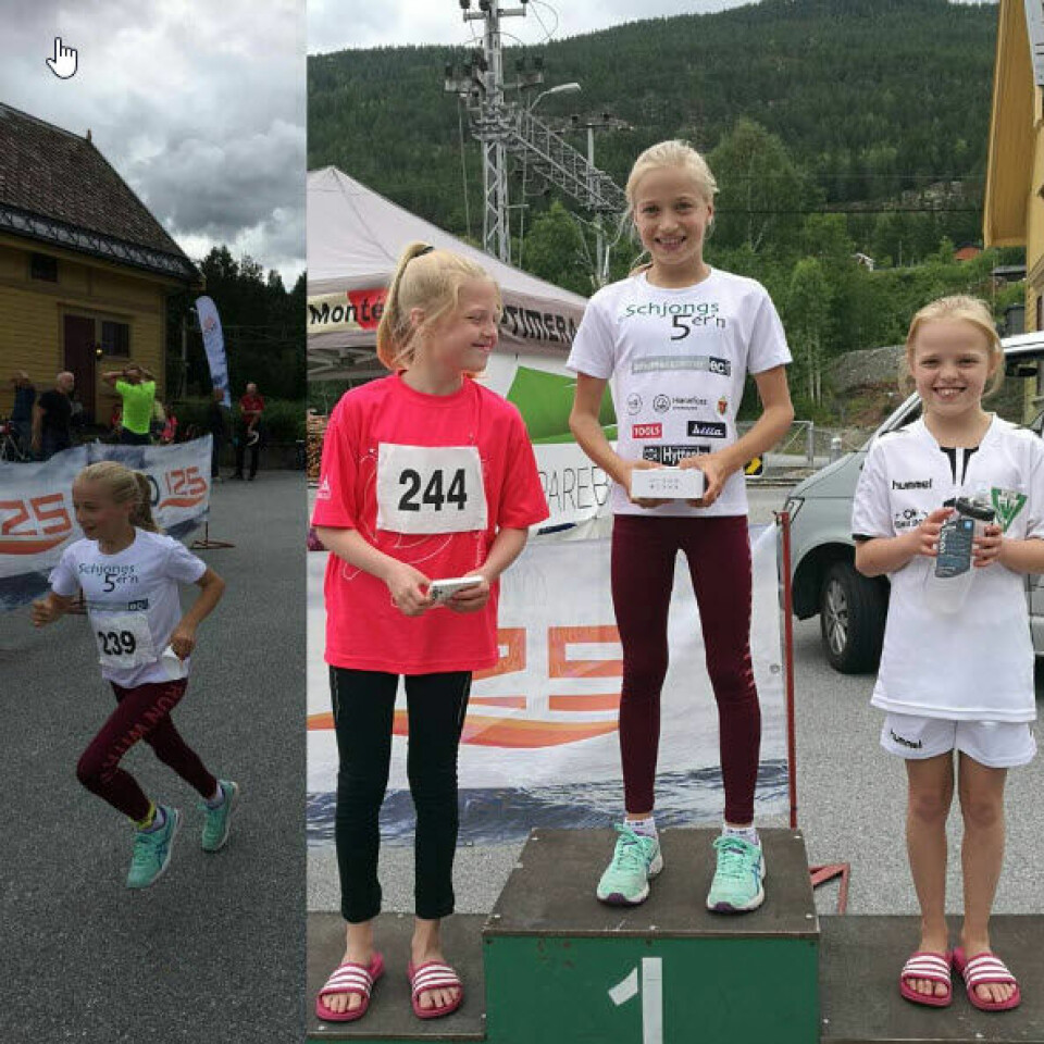 Norges Raskeste 5 km forsvarte navnet Premiepall_jenter1213.jpg