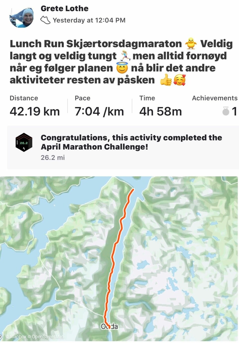 Se hvem som har løpt Kondis virtuelle maraton- og ultraløp i april Grete_Lothe_GPS.jpg