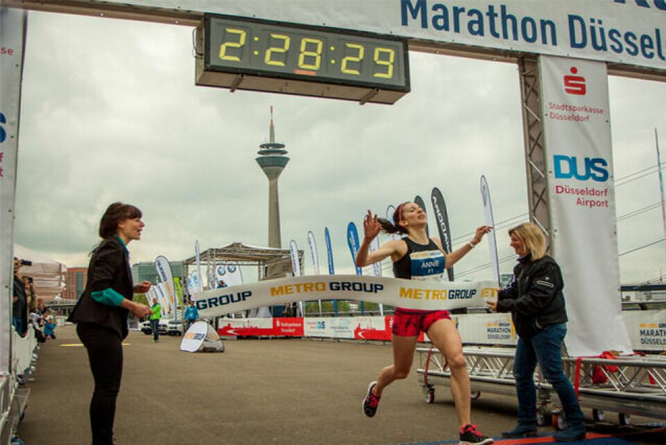 Annie Bersagel vinner Dusseldorf Marathon. Foto: Twittervinnerbilde fra arrangøren Annie Bersagel vinner Dusseldorf Marathon. Foto: Twittervinnerbilde fra arrangøren