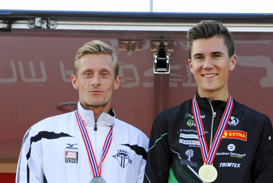 Både Ferdinand Kvan Edman (til venstre) og Jakob Ingebrigtsen står på startlista for A-heatet på stevnet i Lievin. (Foto: Arne Dag Myking) null