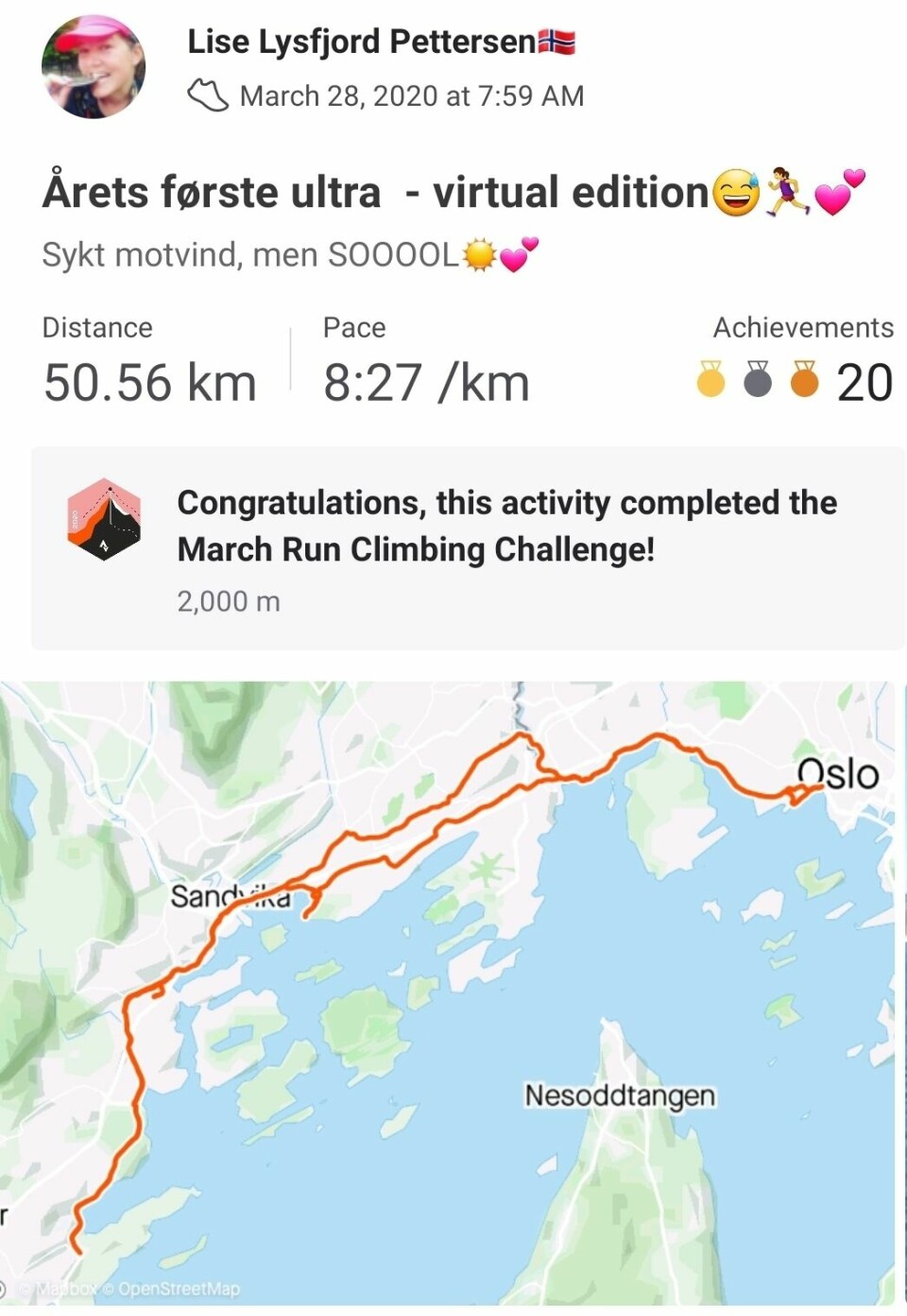 Se hvem som har løpt Kondis virtuelle maraton- og ultraløp i april Lise_Lysfjord_Pettersen_GPS.jpg