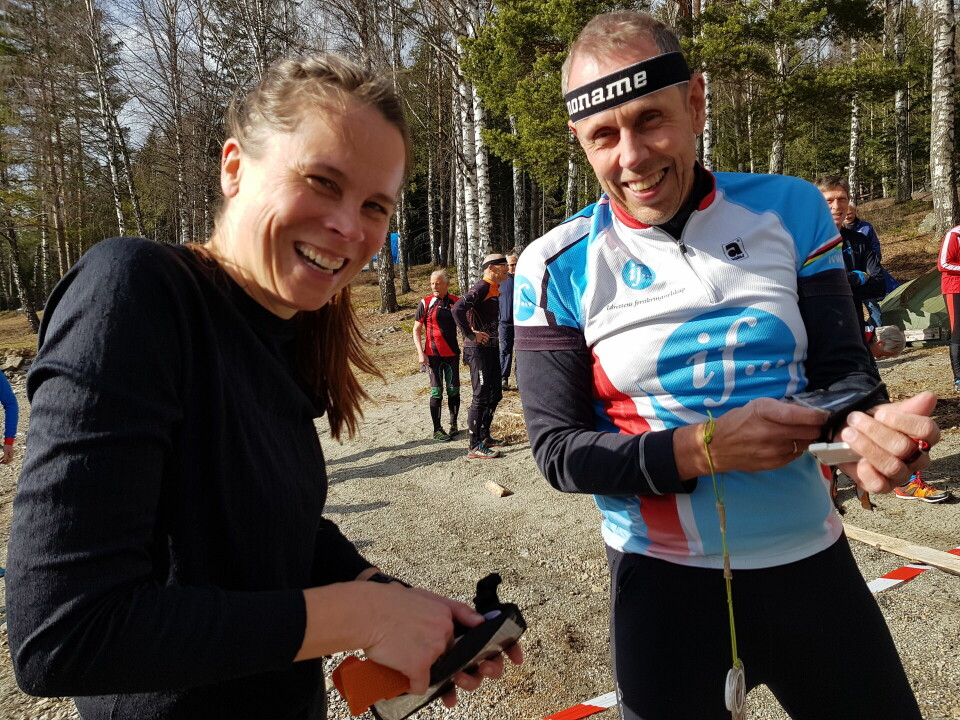 Fin start på bedrifts-o-løpene i Innlandet Mari N. Opsahl og Bjarne Harkinn gleder seg til å komme igang.jpg