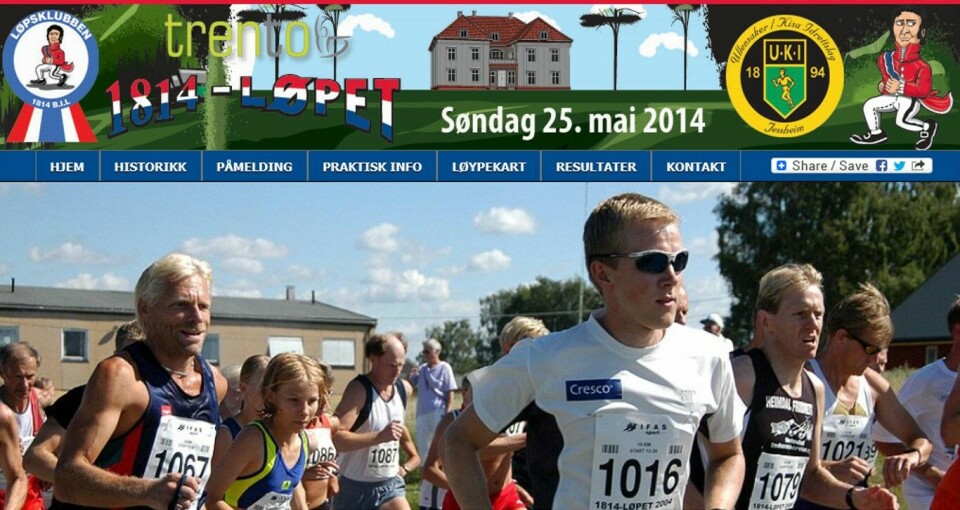 266 forhåndspåmeldt til Trento 1814-løpet på Eidsvoll 1814-Lopet-2014-Header_og_bilde