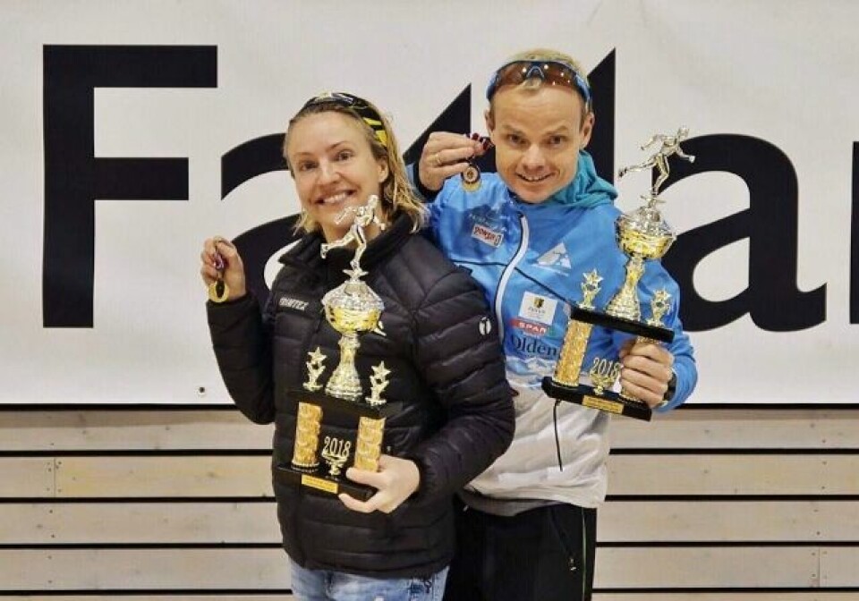 NM-vinnerne Therese Falk og Bjørn Tore Kronen Taranger. Foto fra Tarangers facebookside NM-vinnerne Therese Falk og Bjørn Tore Kronen Taranger. Foto fra Tarangers facebookside