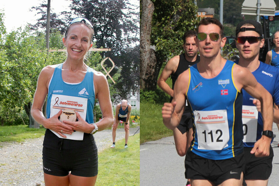 Det ble seier og nye på løyperekorder på både Anita Iversen Lilleskare og Tage Morken Augustson i Hardanger Halvmaraton. (Foto: Kjell Karstensen) Det ble seier og nye på løyperekorder på både Anita Iversen Lilleskare og Tage Morken Augustson i Hardanger Halvmaraton. (Foto: Kjell Karstensen)