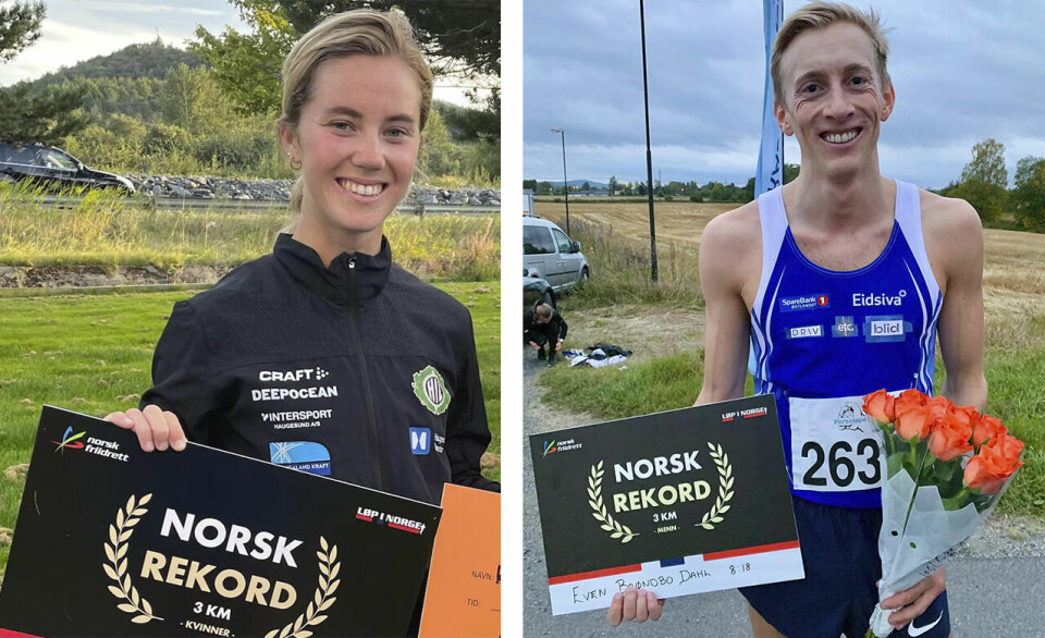 Kristine Lande Dommersnes og Even Brøndbo Dahl hadde de to beste norske tidene på 3 km gateløp i fjor og står bokført med hver sin norske rekord. (Foto: Forusløpet / Jann Post) Kristine Lande Dommersnes og Even Brøndbo Dahl hadde de to beste norske tidene på 3 km gateløp i fjor og står bokført med hver sin norske rekord. (Foto: Forusløpet / Jann Post)