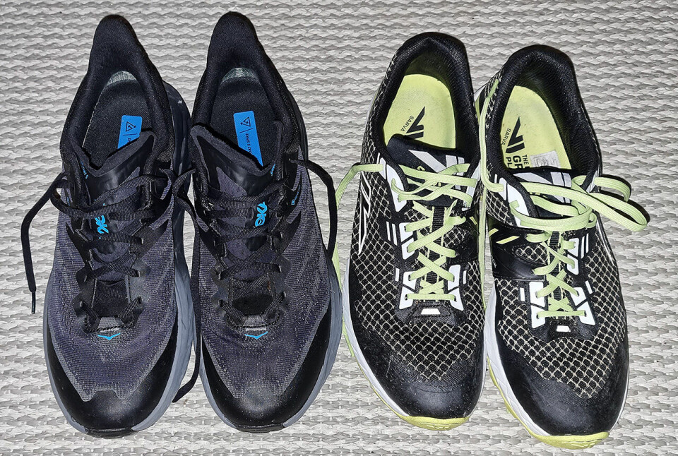 Hoka Speedgoat 5 GTX Spike eller VJ Sarva Icehero? Hvilken er best? (Alle foto: Sven Kilander) Hoka Speedgoat 5 GTX Spike eller VJ Sarva Icehero? Hvilken er best? (Alle foto: Sven Kilander)