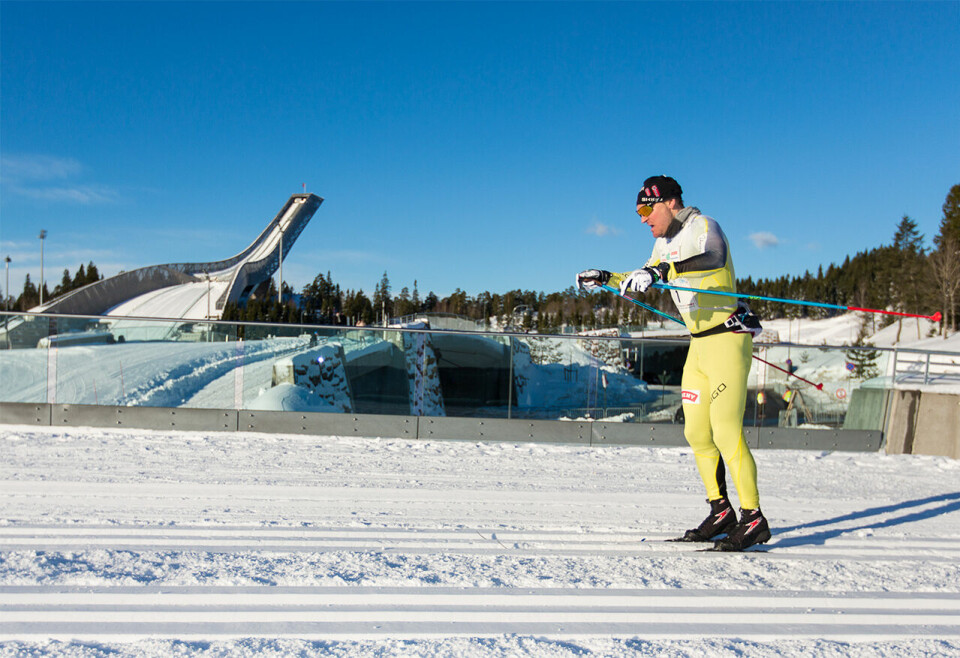 Øystein Pettersen staka fra alle og vant Holmenkollmarsjen i 2015. (Foto: Stian Schløsser Møller) Øystein Pettersen staka fra alle og vant Holmenkollmarsjen i 2015. (Foto: Stian Schløsser Møller)