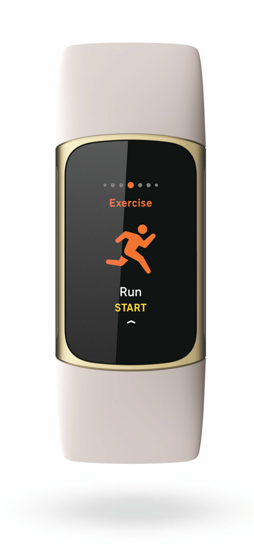 Fitbit lanserer aktivitetsmåleren Charge 5 Fitbit_Charge_5_Render_Front_Core_Lunar_White_Soft_Gold_App_Switcher.jpg