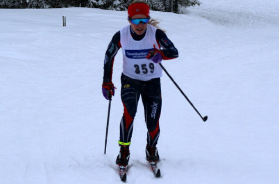 Helene Marie Fossesholm fra Vestfossen IL på veg til dagens beste tid på 5 km. Helene Marie Fossesholm fra Vestfossen IL på veg til dagens beste tid på 5 km.
