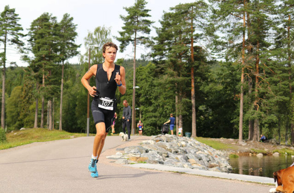 Emil Wiig under Oslo Triatlon i år. Emil Wiig under Oslo Triatlon i år.