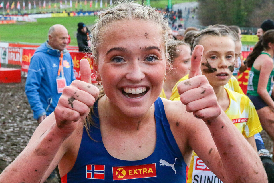 Thea Charlotte Knutsen liker å løpe i terrenget under krevende forhold, så løypen i EM terrengløp passet henne godt. (Alle foto: Arne Dag Myking) Thea Charlotte Knudsen