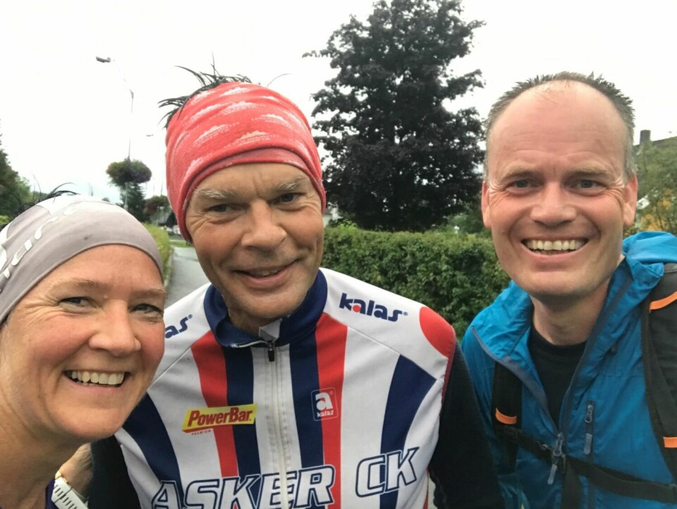Trekløver: Anne-Lise Katle (f.v), Trygve Gillebo og Ole Martin Semb løper ofte turer sammen (foto: privat) Anne-Lise Katle (f.v), Trygve Gillebo og Ole Martin Semb