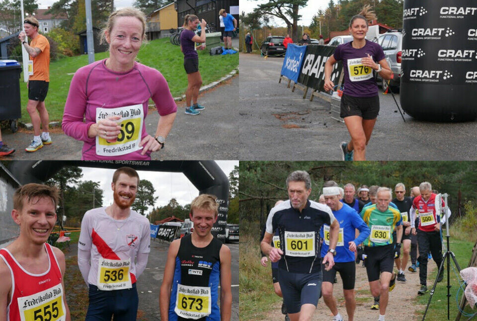 Det var 179 fullførende i den 47. utgaven av Fredrikstadmarka Rundt. Vinner av kvinneklassen ble Camilla Solberg Vethe (øverst til venstre), mens Magnus Erstad (nede til venstre, midten) vant herreklassen. (Alle foto: Rolf B. Gundersen) Det var 179 fullførende i den 47. utgaven av Fredrikstadmarka Rundt. Vinner av kvinneklassen ble Camilla Solberg Vethe (øverst til venstre), mens Magnus Erstad (nede til venstre, midten) vant herreklassen. (Alle foto: Rolf B. Gundersen)