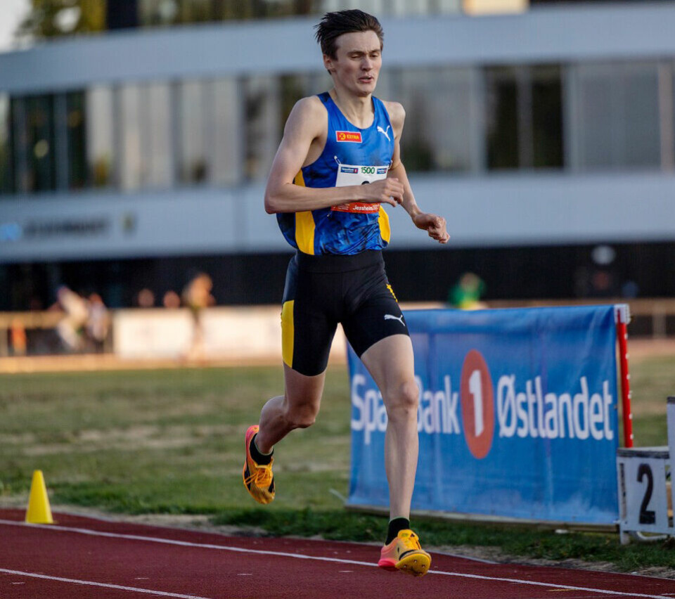 Henrik Ingebrigtsen & co er optimister foran 5000 m på Bislett (oppdatert) Magnus_Tuv_Myhre_Jessheim_1500m_2023_foto_Samuel_Hafsahl.jpg