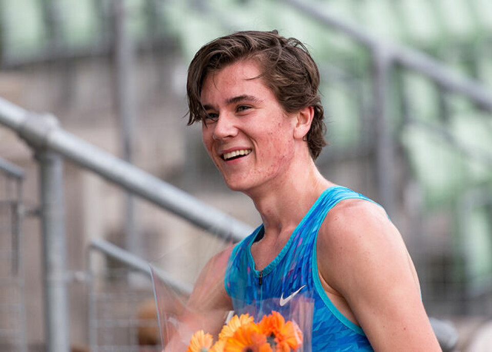 16 år gamle Jakob Ingebrigtsen kvalifiserte seg for VM i London i debuten sin på 3000 m hinder. (Arkivfoto: Samuel Hafsahl) 16 år gamle Jakob Ingebrigtsen kvalifiserte seg for VM i London i debuten sin på 3000 m hinder. (Arkivfoto: Samuel Hafsahl)