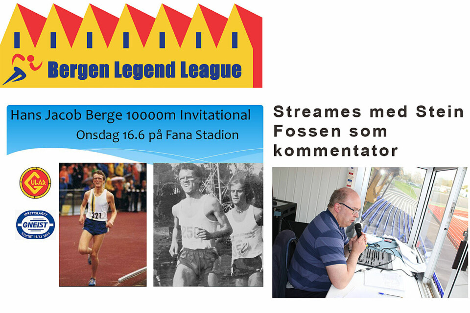 Stein Fossen skal kommentere Hans Jacob Berge 10 000 meter Invitational. Hele stevnet vil bli streamet. Stein Fossen skal kommentere Hans Jacob Berge 10 000 meter Invitational. Hele stevnet vil bli streamet.